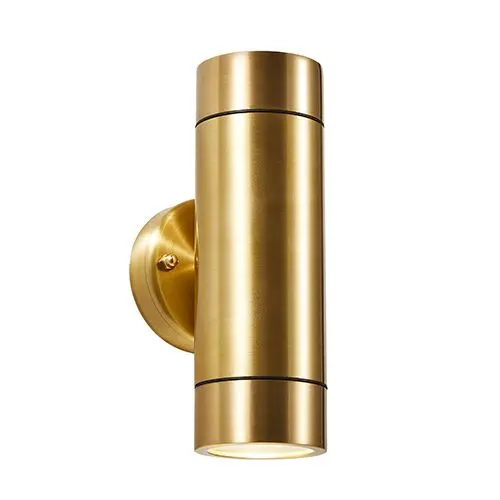 Brac Outdoor Up & Down Wall Light in Brass Finish